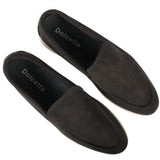 Miesten mokkanahkaiset mustat slip-on-loaferit, joissa on mukava istuvuus