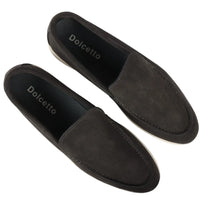 Miesten mokkanahkaiset mustat slip-on-loaferit, joissa on mukava istuvuus