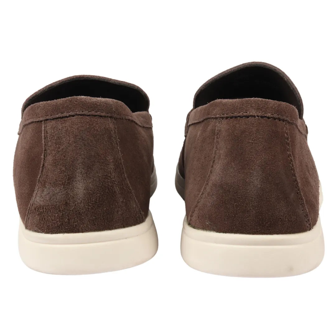 Miesten ruskeat mokkanahkaiset slip-on-loaferit, joissa on mukava istuvuus
