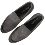 Miesten harmaat mokkanahkaiset slip-on-loaferit, joissa on mukava istuvuus
