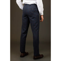 Ryan - Miesten tummansiniset tweed-ruutuhousut