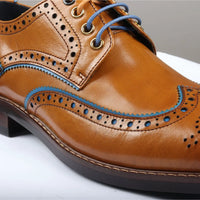 Simon - Miesten ruskeat brogue-nahkakengät