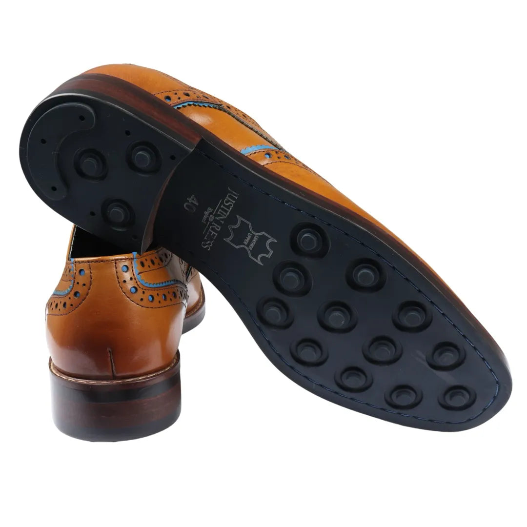 Simon - Miesten ruskeat brogue-nahkakengät