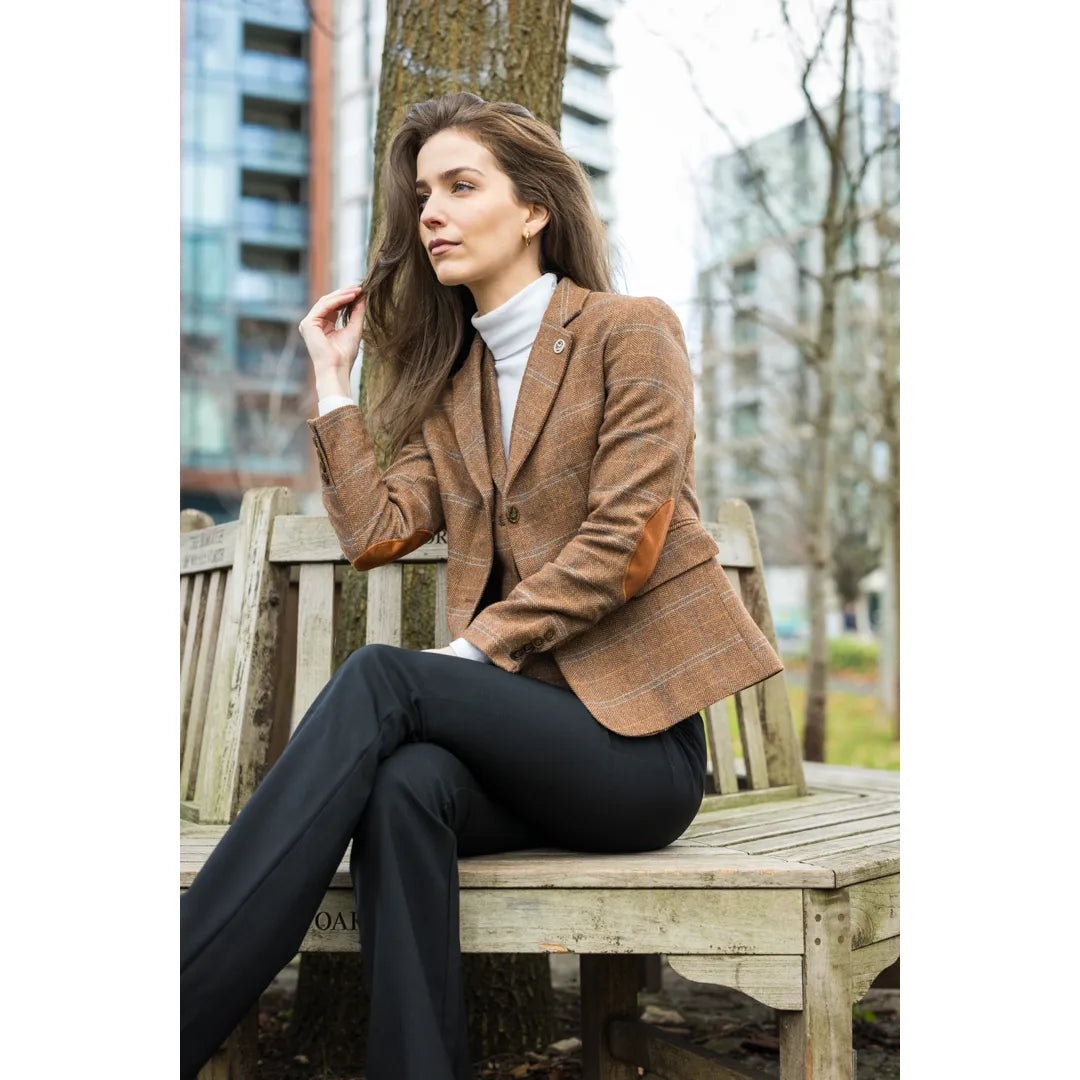 TPTS73 - Naisten tammenruskea tweed-liivi