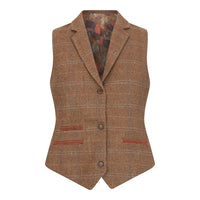 TPTS73 - Naisten tammenruskea tweed-liivi