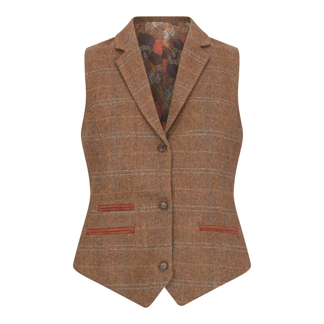 TPTS73 - Naisten tammenruskea tweed-liivi