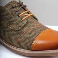Theon - Miesten nahkaiset tweed-oxford-kengät