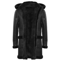 Miesten Shearling-lammasnahkainen duffelitakki, toisen maailmansodan aikainen, 3/4-tuumainen nahkahuppu, UK:n talvi