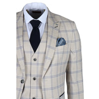Warwick - Miesten beige ruutubleiseri