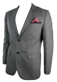 Miesten tweed-vintage-retro-ruskea ruutubleiseri kyynärpääpaikoilla, mustalla reunuksella, räätälöity