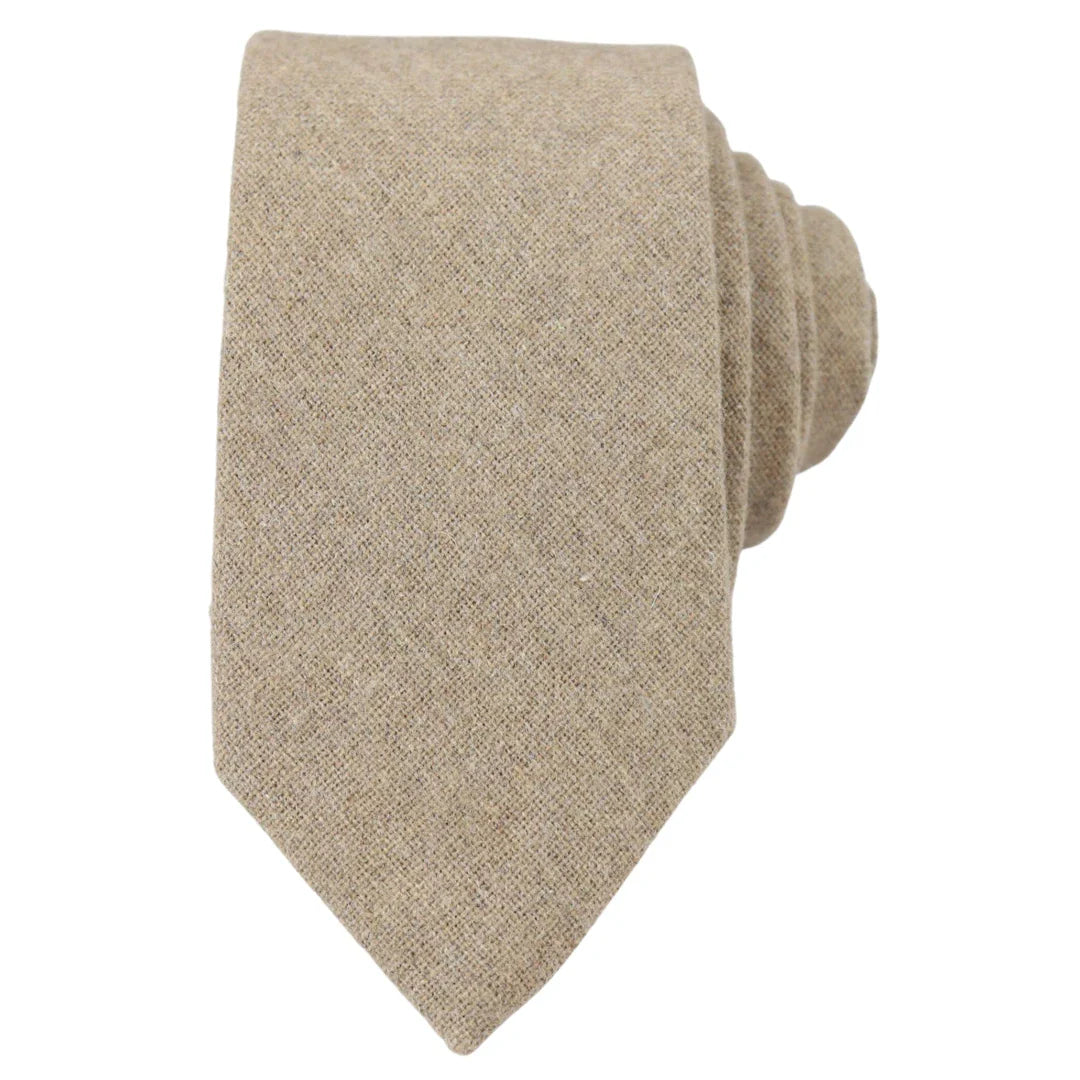 Kameli Beige Oak Tweed Tie Nenäliina 2"