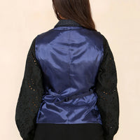 Naisten tweed-ruutuliivi sininen puku