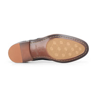 Albert - Miesten mustat nahkaiset tweed-koristeiset brogue-kengät