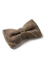 Albert - Miesten ruskea kalanruotokuvioinen tweed-ruutuinen rusetti