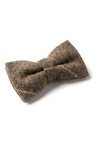 Albert - Miesten ruskea kalanruotokuvioinen tweed-ruutuinen rusetti