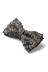 Albert - Miesten harmaa kalanruotokuvioinen tweed-ruutuinen rusetti