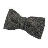 Albert - Miesten harmaa kalanruotokuvioinen tweed-ruutuinen rusetti