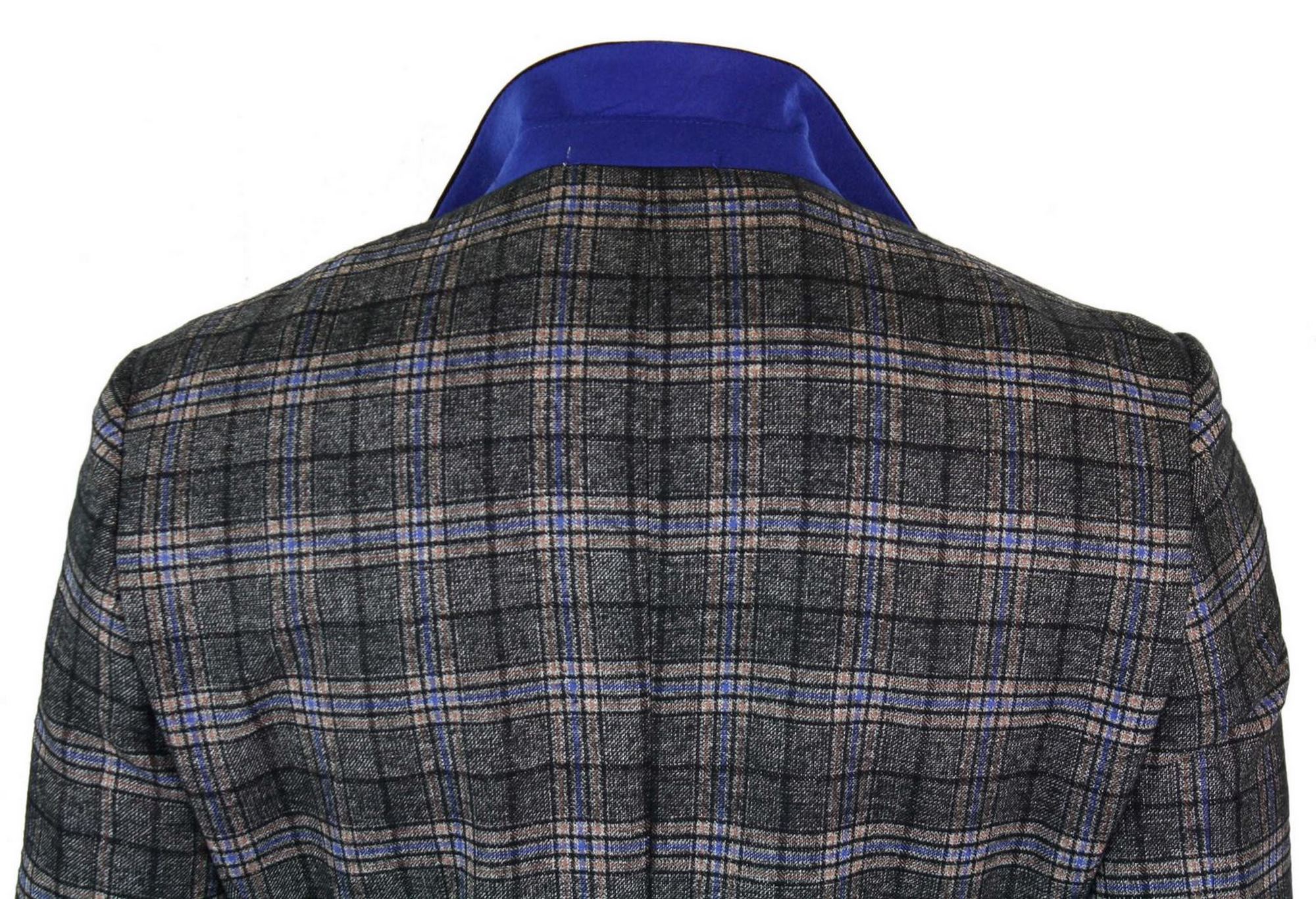 Cavani Archie - Miesten Vintage Tweed Ruutubleiseri - Musta