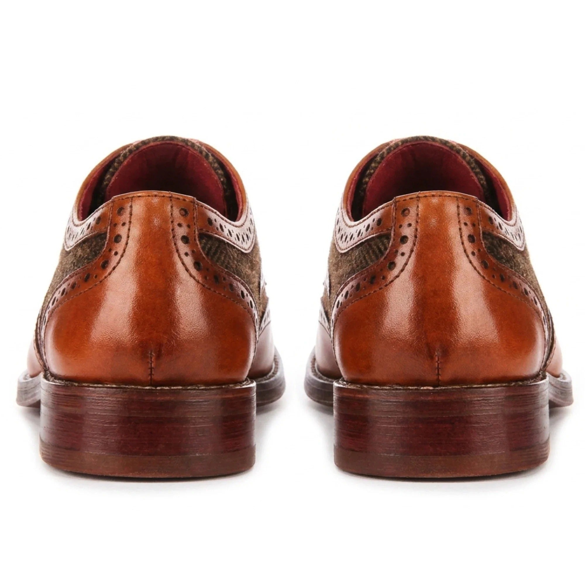 Arlo - Miesten ruskeat nahkaiset tweed-brogue-kengät