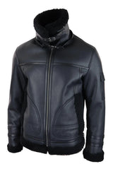 Miesten lampaannahkatakki vetoketjulla, musta talvitakki, lämmin turkis