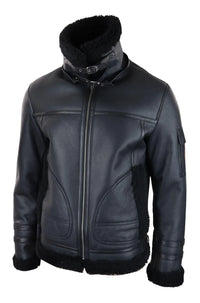 Miesten lampaannahkatakki vetoketjulla, musta talvitakki, lämmin turkis