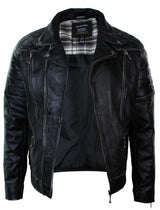 Aitoa nahkaa, Punk Rock -ristivetoketjullinen miesten biker-takki, vintage-retroefekti