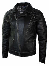 Aitoa nahkaa, Punk Rock -ristivetoketjullinen miesten biker-takki, vintage-retroefekti