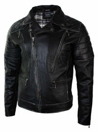 Aitoa nahkaa, Punk Rock -ristivetoketjullinen miesten biker-takki, vintage-retroefekti
