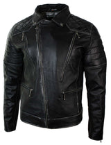 Aitoa nahkaa, Punk Rock -ristivetoketjullinen miesten biker-takki, vintage-retroefekti