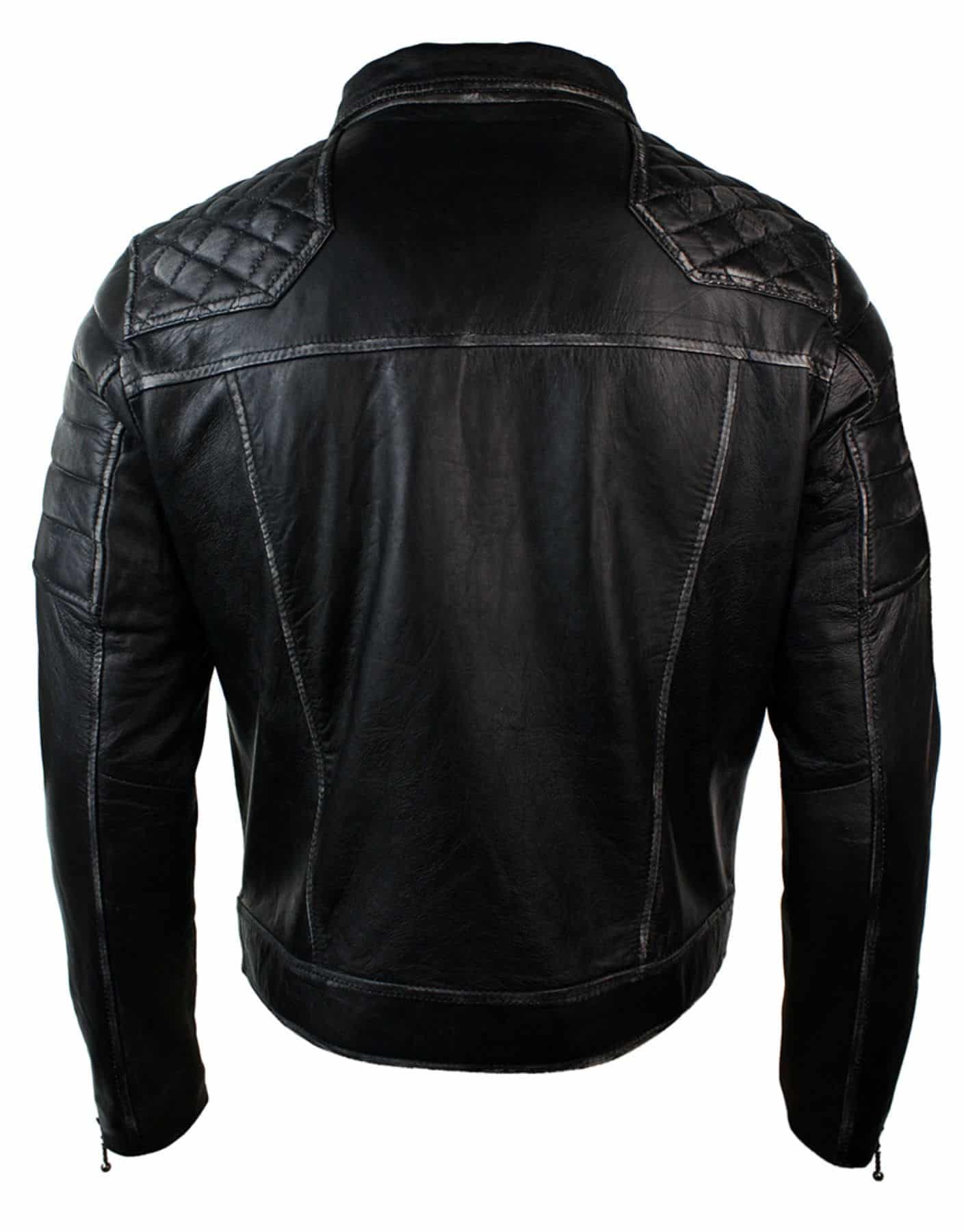 Aitoa nahkaa, Punk Rock -ristivetoketjullinen miesten biker-takki, vintage-retroefekti