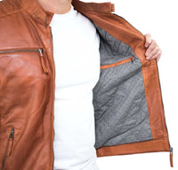 Aitoa nahkaa, Slim Fit, ruskeanruskea, pesty vintage-miesten takki, vetoketjullinen, rento