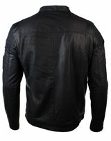 Aitoa nahkaa miesten musta Slim Fit Retro Vintage Casual Biker -tyylinen takki, merkit