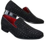 Miesten mokkanahkaiset slip-on-loaferit, nastakengät, hopeanväriset, älykkäät, rento ja kiiltävät juhlakengät