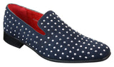 Miesten mokkanahkaiset slip-on-loaferit, nastakengät, hopeanväriset, älykkäät, rento ja kiiltävät juhlakengät