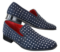 Miesten mokkanahkaiset slip-on-loaferit, nastakengät, hopeanväriset, älykkäät, rento ja kiiltävät juhlakengät