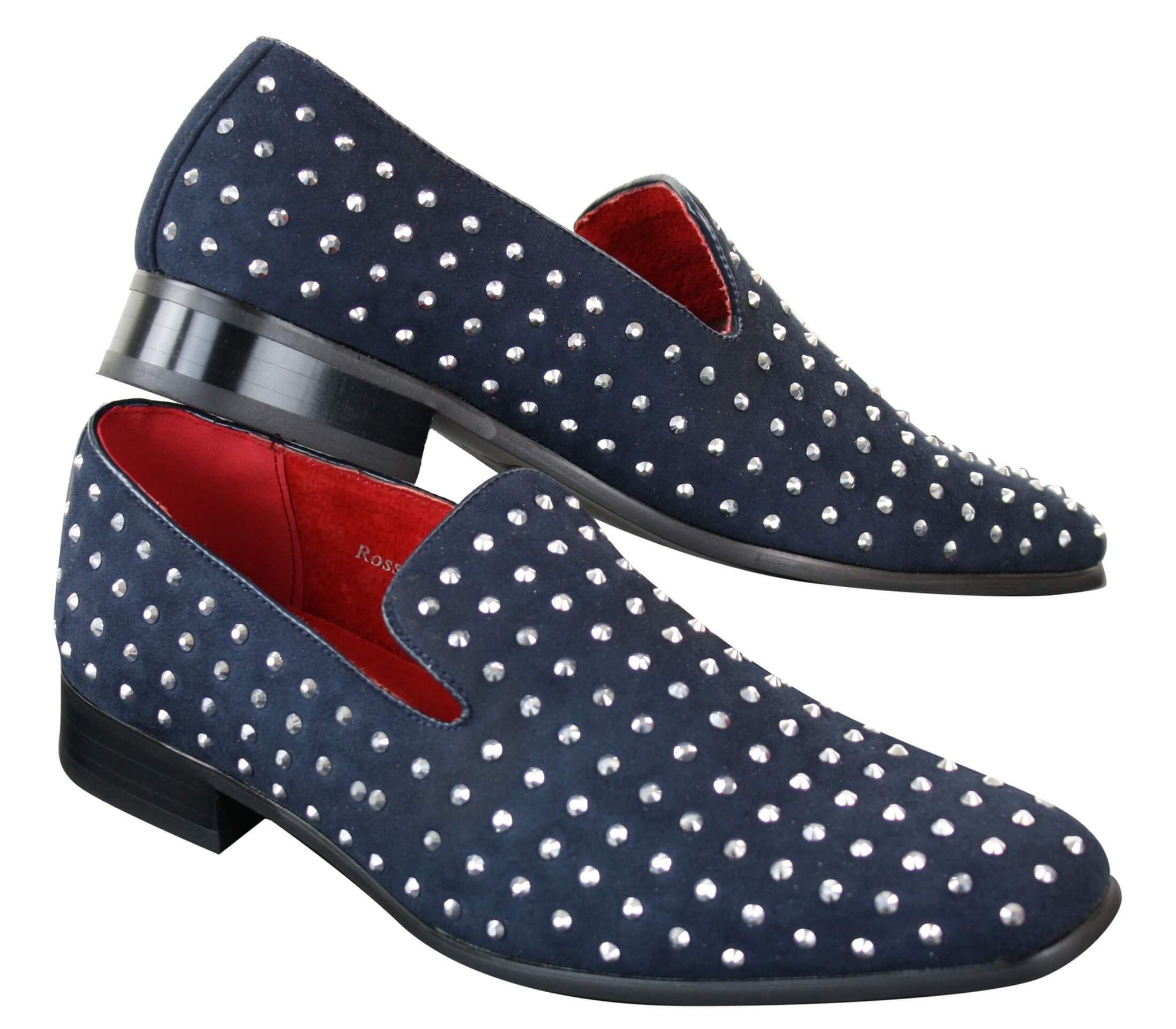 Miesten mokkanahkaiset slip-on-loaferit, nastakengät, hopeanväriset, älykkäät, rento ja kiiltävät juhlakengät