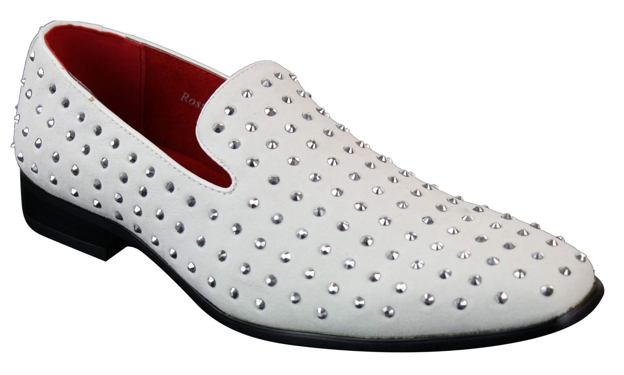 Miesten mokkanahkaiset slip-on-loaferit, nastakengät, hopeanväriset, älykkäät, rento ja kiiltävät juhlakengät