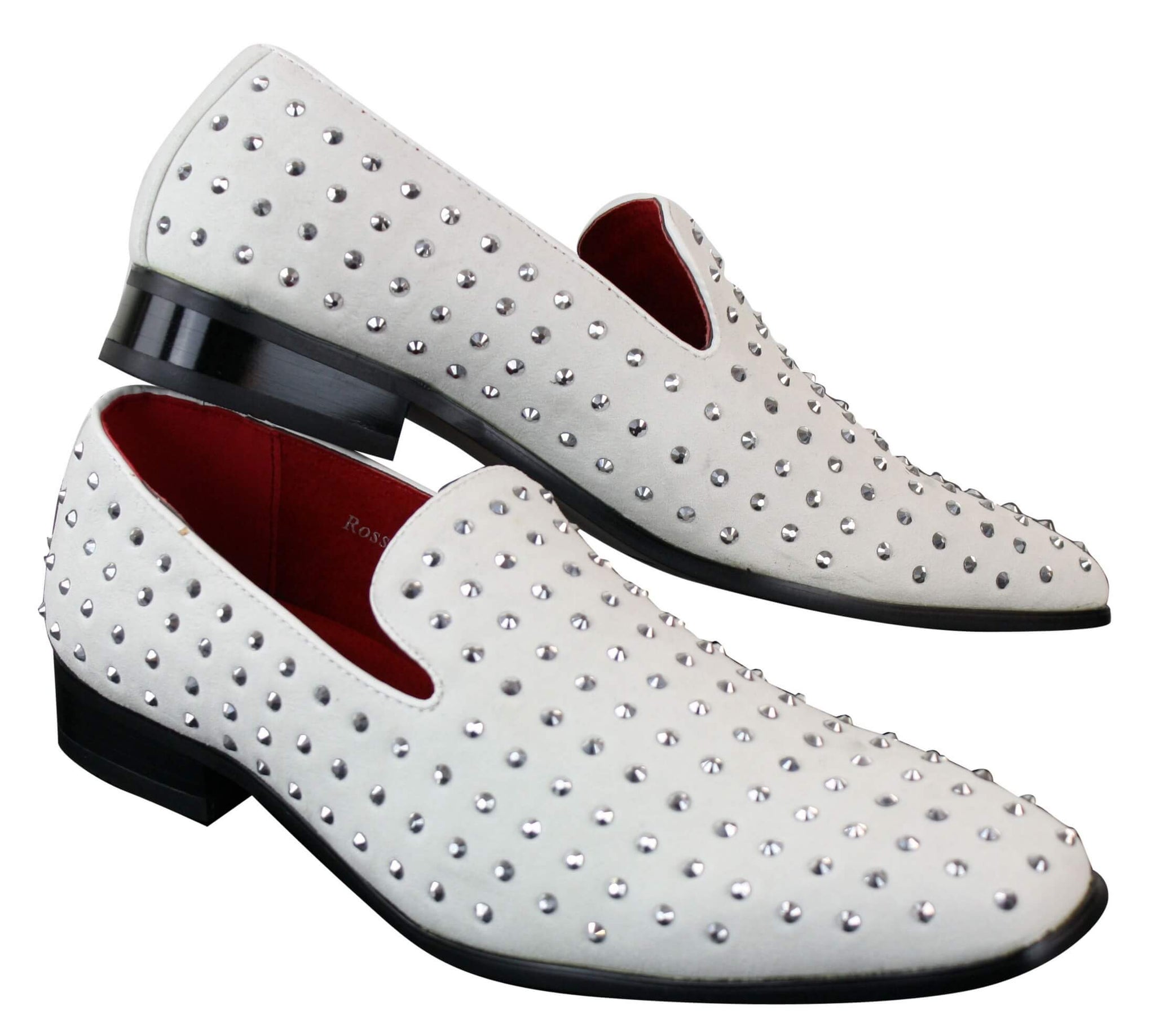 Miesten mokkanahkaiset slip-on-loaferit, nastakengät, hopeanväriset, älykkäät, rento ja kiiltävät juhlakengät