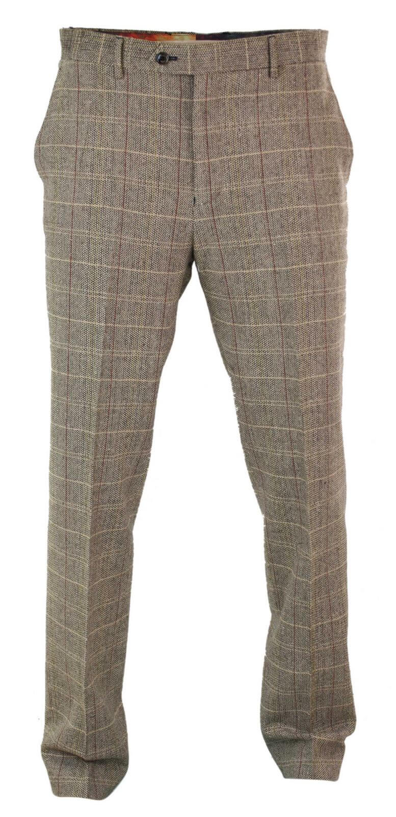 Miesten kalanruotokuvioiset tweed-ruudulliset Peaky Blinders -housut villasta, vintage-klassikot