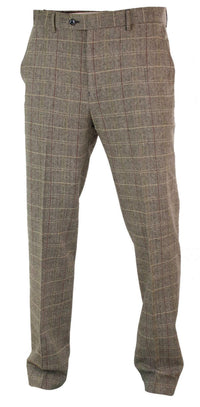 Miesten kalanruotokuvioiset tweed-ruudulliset Peaky Blinders -housut villasta, vintage-klassikot