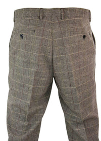 Miesten kalanruotokuvioiset tweed-ruudulliset Peaky Blinders -housut villasta, vintage-klassikot