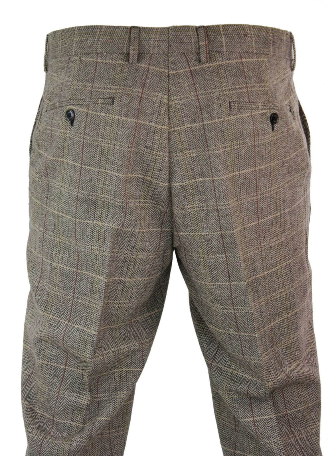 Miesten kalanruotokuvioiset tweed-ruudulliset Peaky Blinders -housut villasta, vintage-klassikot