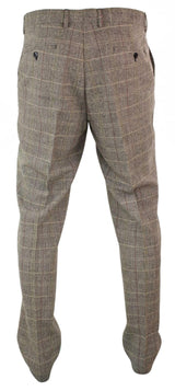 Miesten kalanruotokuvioiset tweed-ruudulliset Peaky Blinders -housut villasta, vintage-klassikot