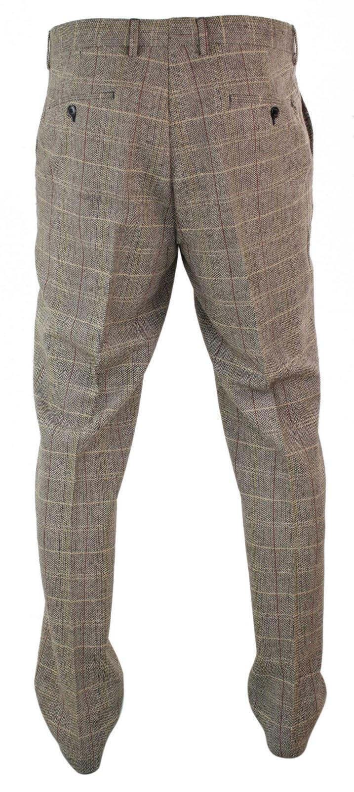 Miesten kalanruotokuvioiset tweed-ruudulliset Peaky Blinders -housut villasta, vintage-klassikot