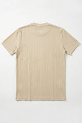 Beige Ribbed Classic T-paita miehille