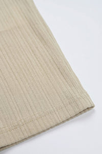Beige Ribbed Classic T-paita miehille