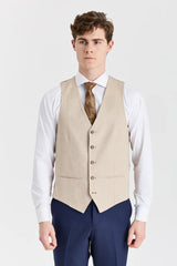 Belmont Navy -puku ja Belmont Beige -kontrastivärinen liivi