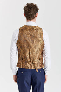 Belmont Navy -puku ja Belmont Beige -kontrastivärinen liivi