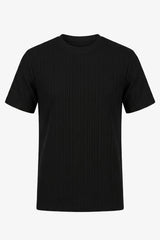 Musta Ribbed Classic T-paita miehille