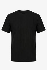 Musta Ribbed Classic T-paita miehille